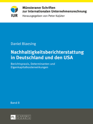 cover image of Nachhaltigkeitsberichterstattung in Deutschland und den USA